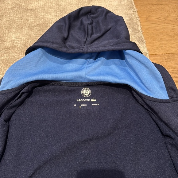 Lacoste Roland Garros Boys Zippered Hoodie Fleece Sweater - Picture 6 of 8